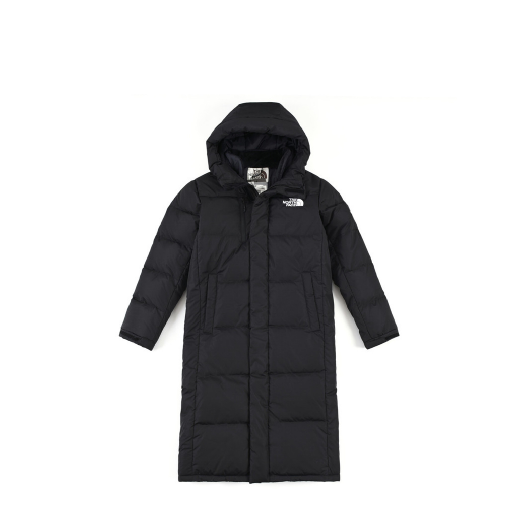 The North Face Long Hooded Puffer Parka Jacket Black Long Down Coat