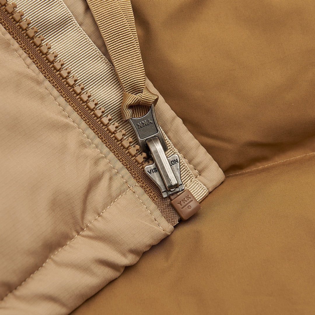 The North Face 700 Fill Puffer Vest "Brown & Khaki" Color Block Sleeveless Down Gilet