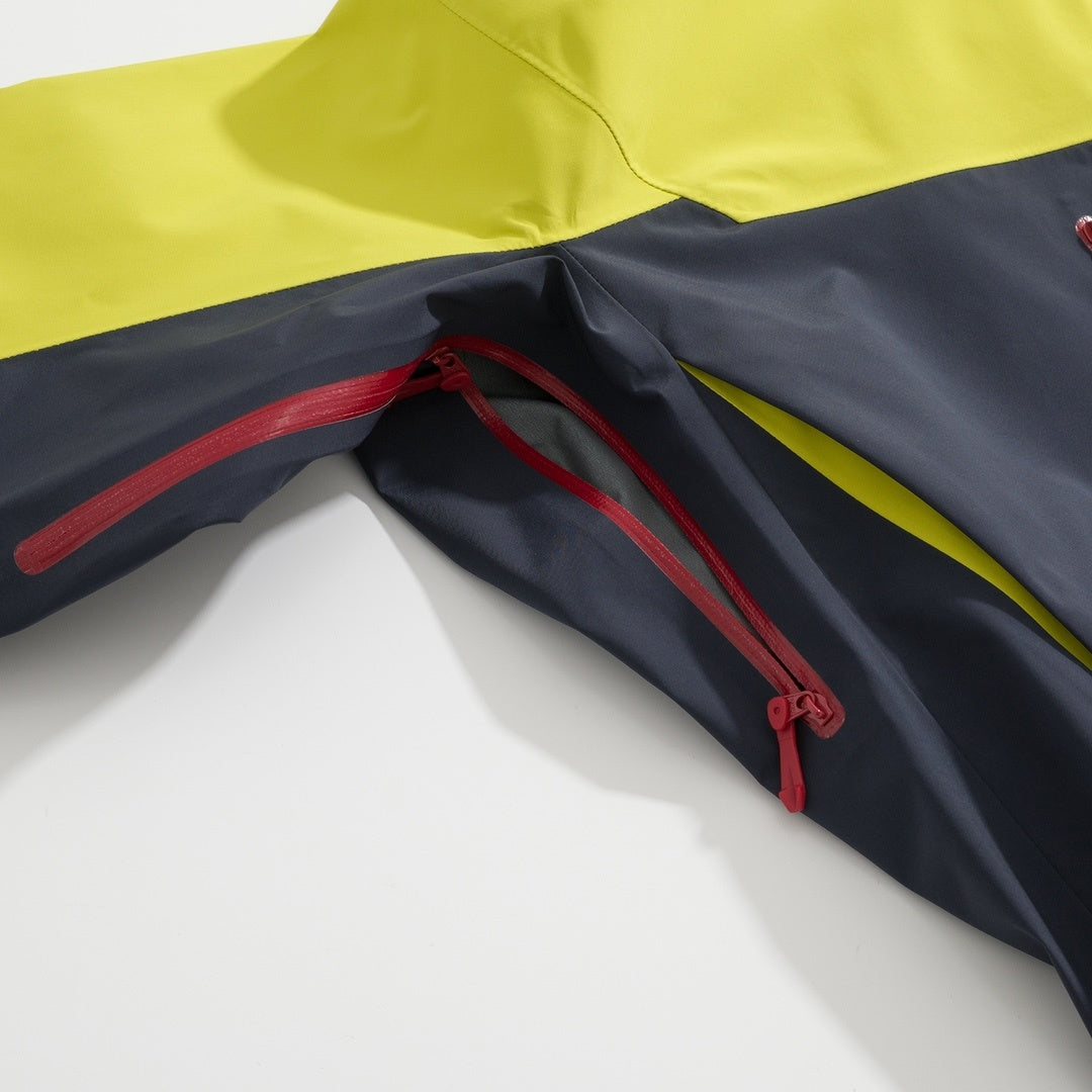 Arc'teryx Alpha SV Series Men's Hooded Waterproof Hardshell Jacket in "Yellow Navy"