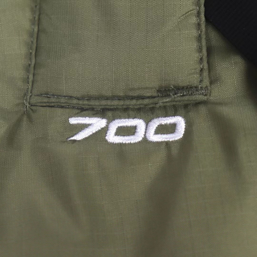 The North Face 700 Fill Power Puffer Vest "Olive Green" Color Block Sleeveless Down Gilet