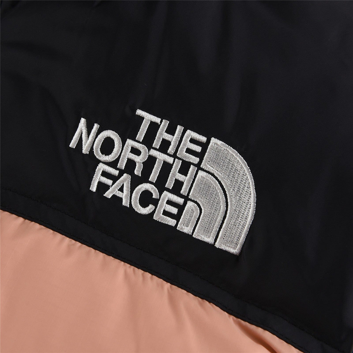 The North Face 700 Fill Puffer Vest "Black & Peach Pink" Color Block Sleeveless Down Gilet
