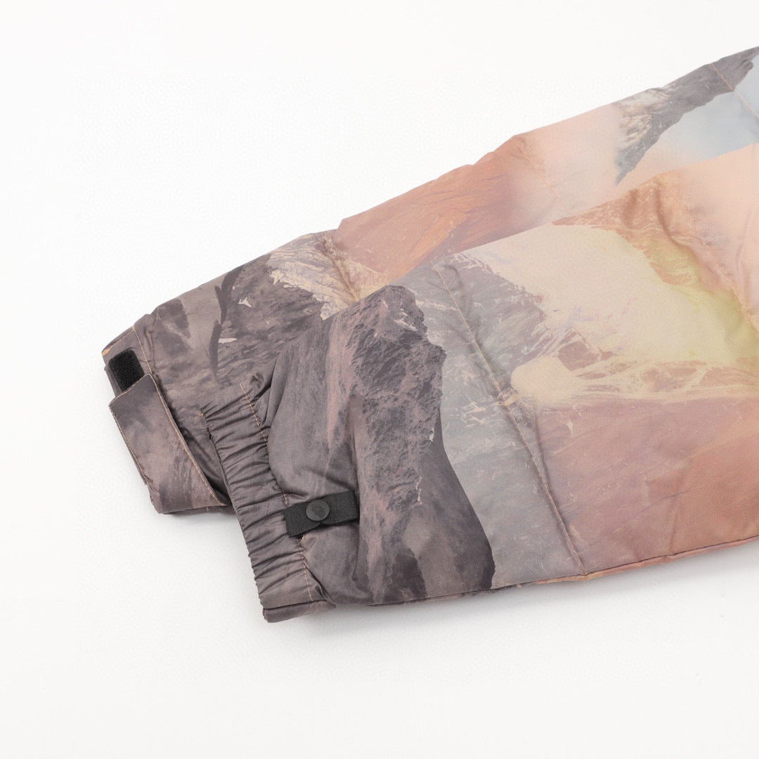The North Face 1996 Retro Nuptse Puffer Jacket "Mountain Sunset Print" Warm Winter Down Coat