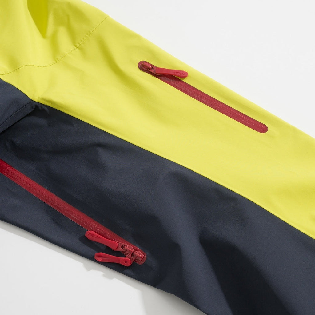 Arc'teryx Alpha SV Series Men's Hooded Waterproof Hardshell Jacket in "Yellow Navy"