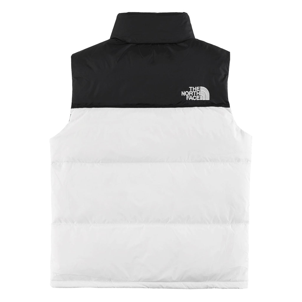 The North Face 700 Fill Puffer Vest "Black & White" Color Block Sleeveless Down Gilet