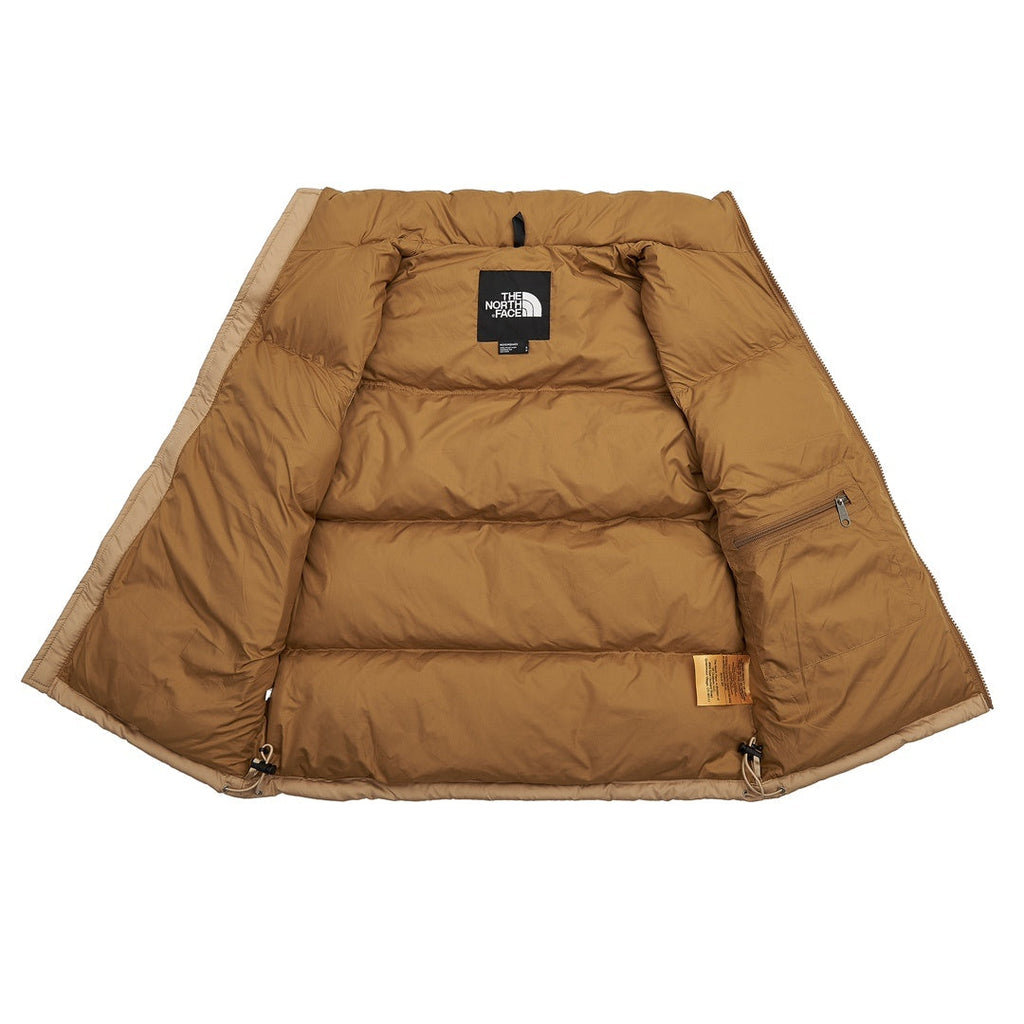 The North Face 700 Fill Puffer Vest "Brown & Khaki" Color Block Sleeveless Down Gilet
