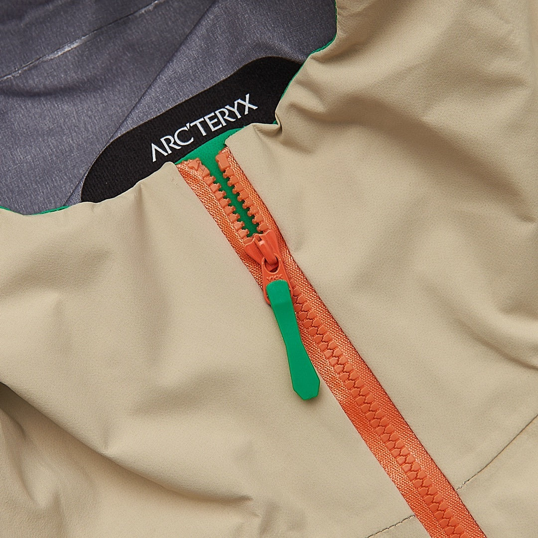 Arc'teryx Beta LT Men's Waterproof Hooded Jacket "Color Block Khaki Orange Green"