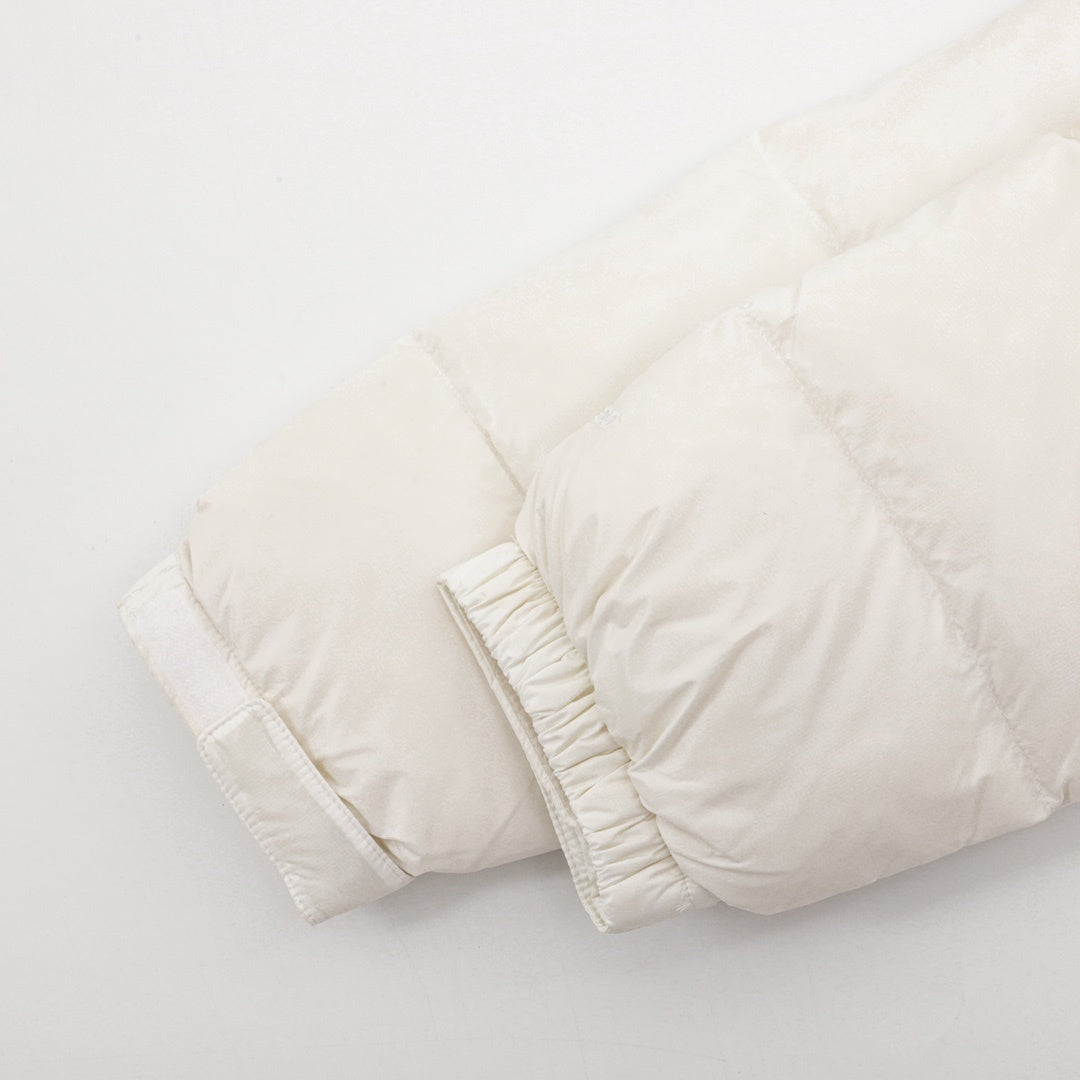 The North Face Women Crop Puffer Down Jacket "Off White"