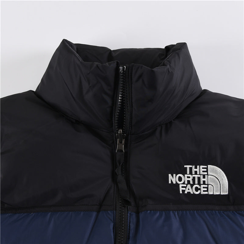 The North Face 700 Fill Puffer Vest "Black & Navy Blue" Color Block Sleeveless Down Gilet